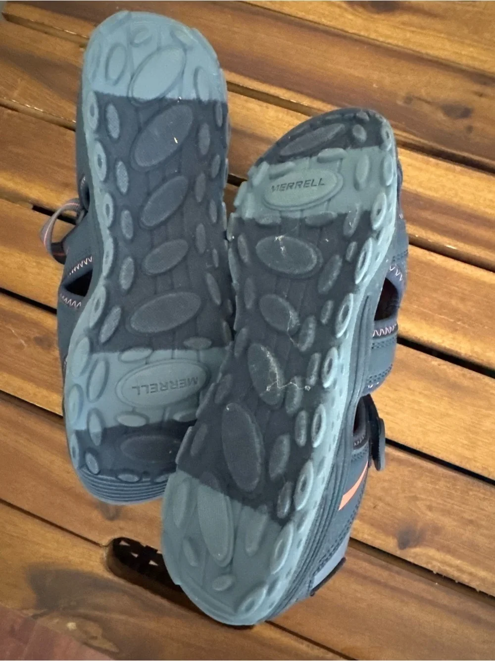Merrell Sandals Youth 6M Blue Orange Water Shoes Hiking Camping Fishing